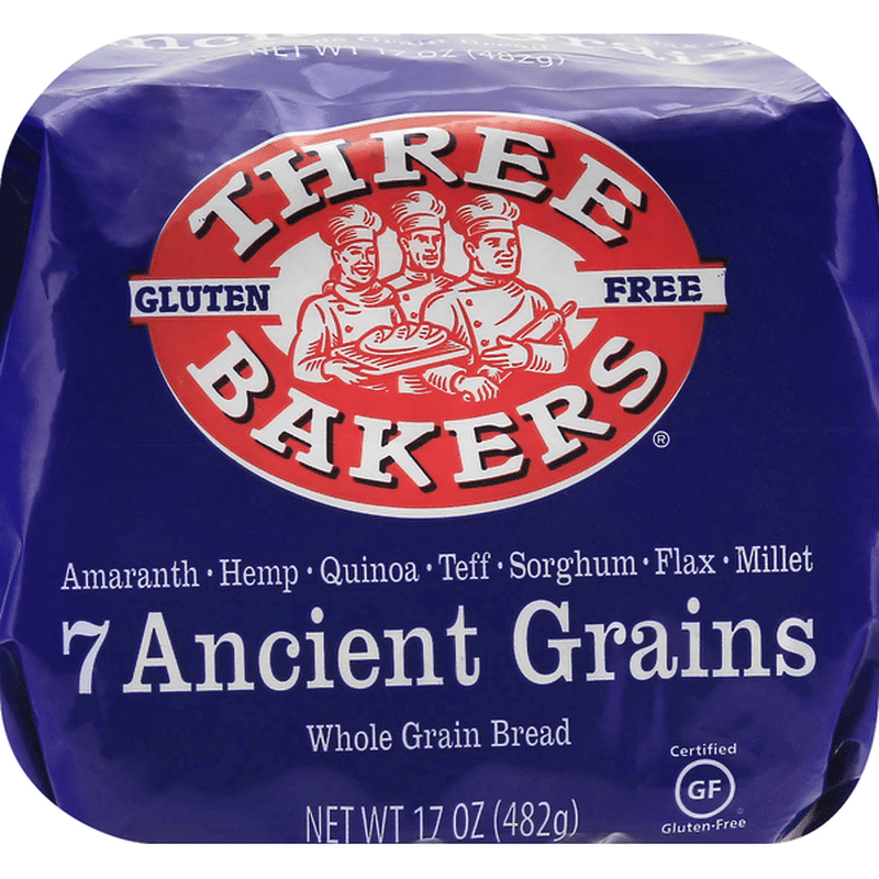 Three Bakers Bread, Gluten Free, Whole Grain, 7 Ancient Grains (17 Oz ...