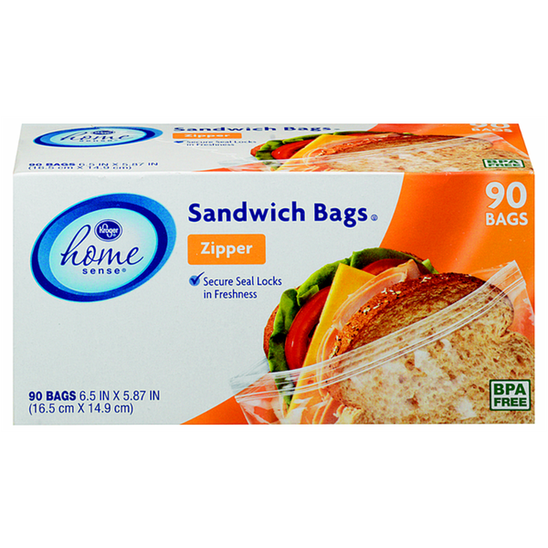 Kroger Sandwich Bags, Zipper (90 each) Instacart