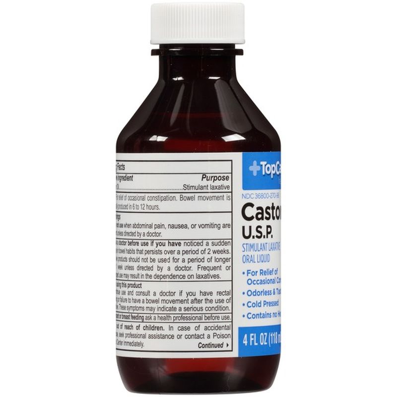 Top Care Castor Oil U.S.P. Stimulant Laxative Oral Liquid (4 fl oz) Instacart