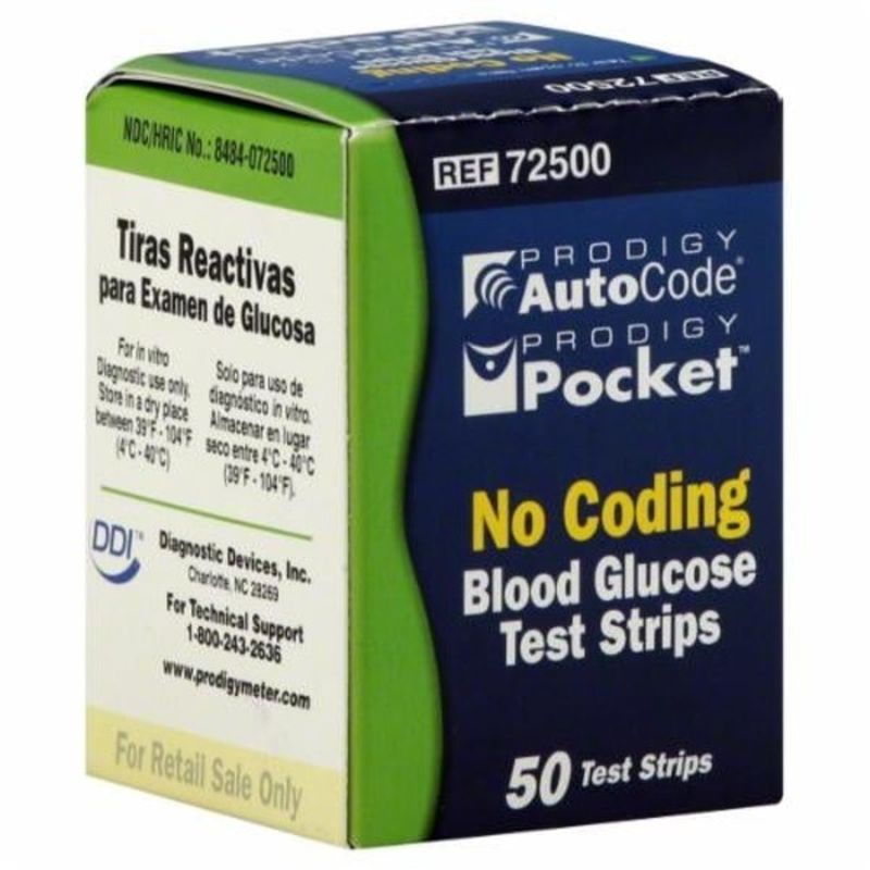Prodigy Test Strips, Blood Glucose