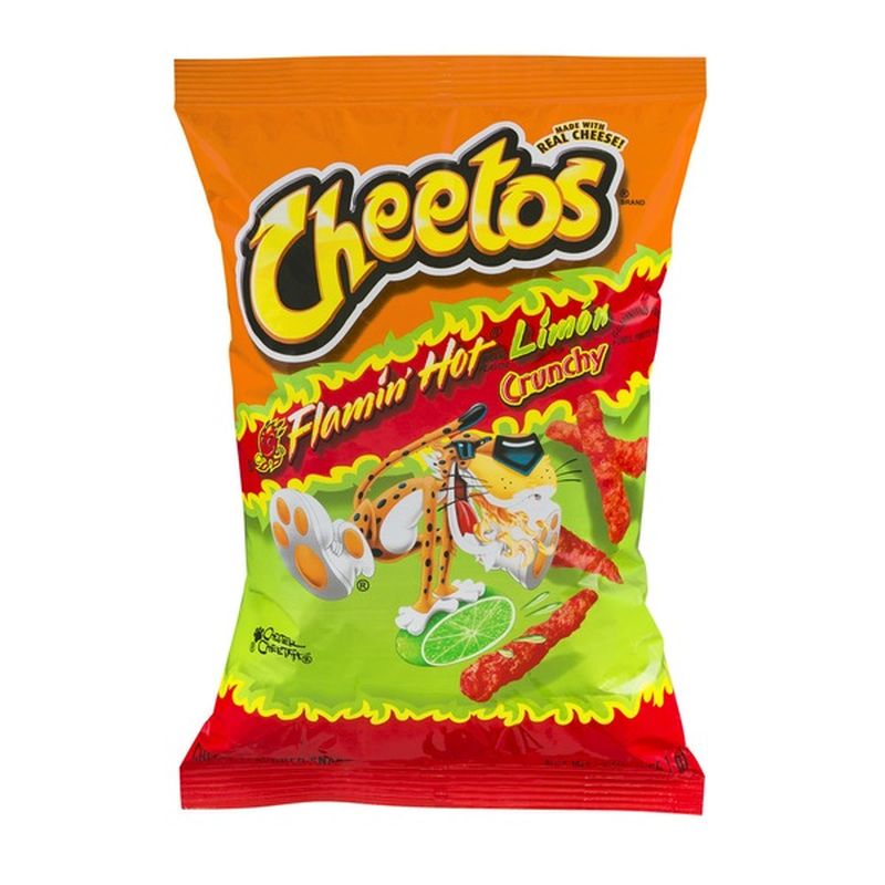 Cheetos Crunchy Flamin' Hot Limon Cheese Flavored Snacks ...