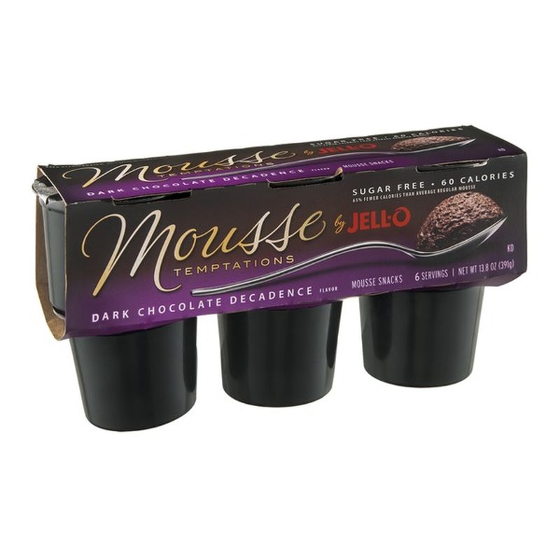 Mousse Temptations by JELLO Dark Chocolate Decadence 6 CT (13.8 oz