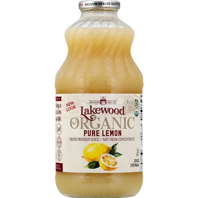 Lakewood Pressed Juice Organic Fresh Pure Lemon 32 Oz From