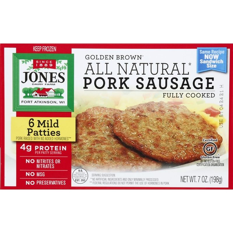 Jones Dairy Farm All Natural Sausage Fully Cooked (6 ct) from Market ...