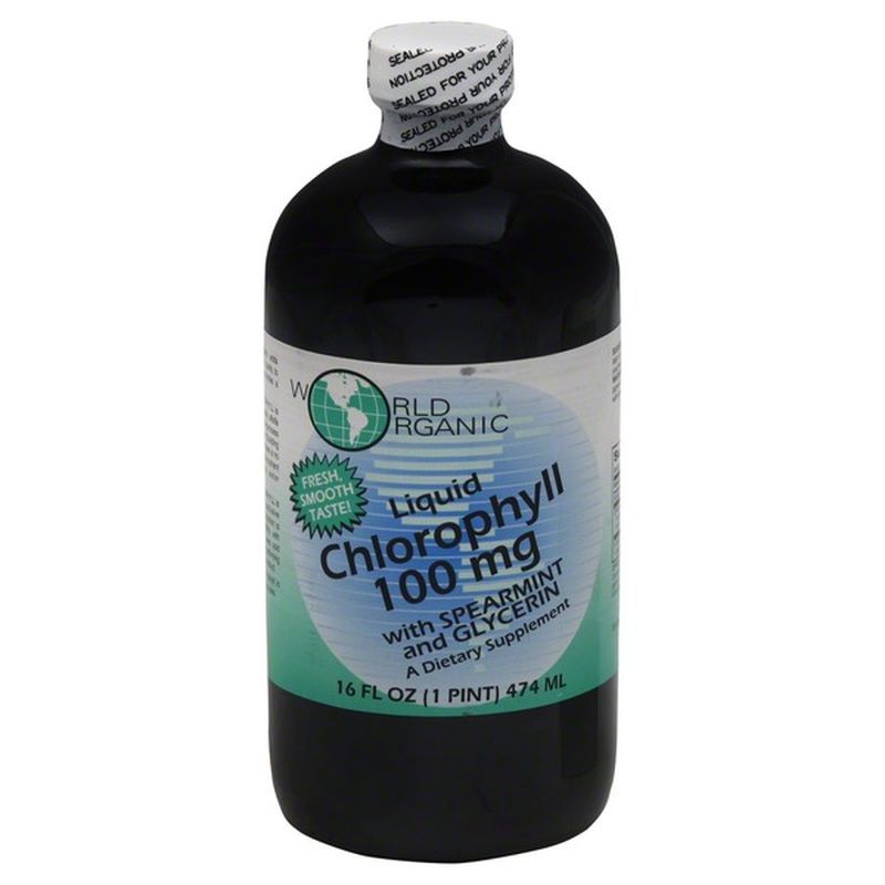 World Organic Chlorophyll, Liquid, 100 mg, with Spearmint and Glycerin