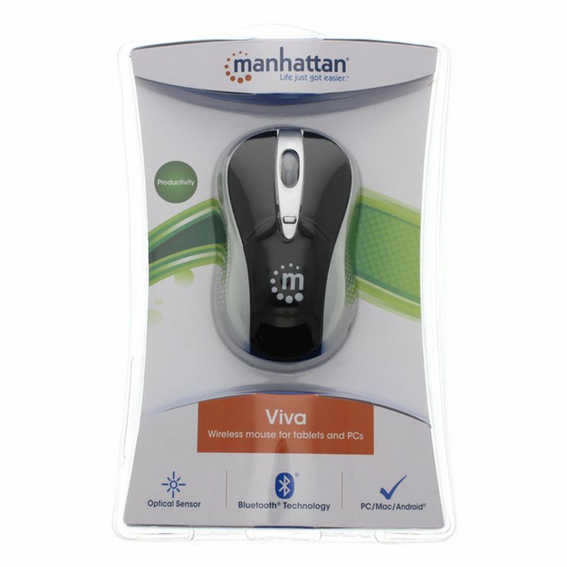 Manhattan Candy Black & Silver Viva Wireless Bluetooth Mouse
