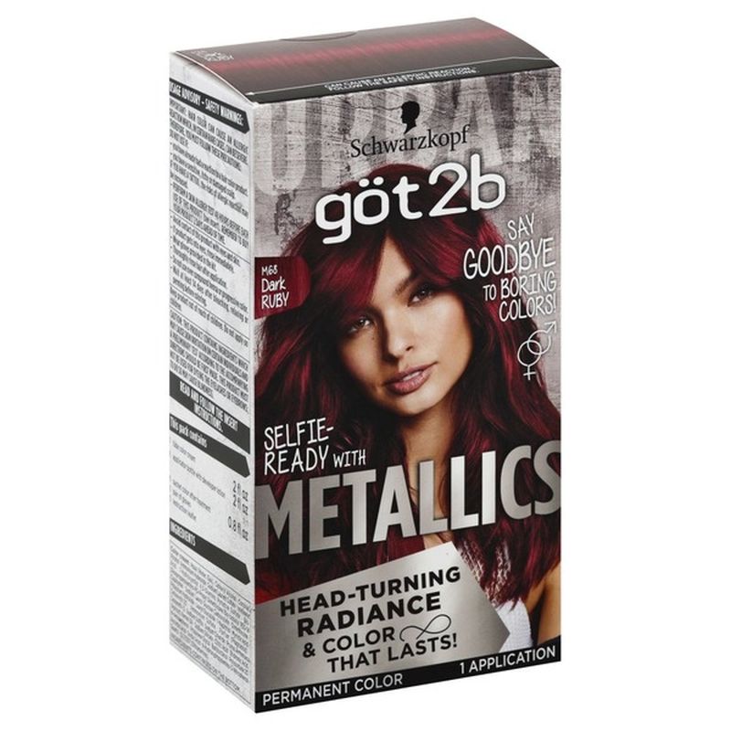 Got2b Metallic Permanent Hair Color, M68 Dark Ruby (1 Ct) - Instacart