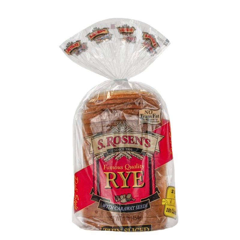 S Rosens Rye Bread, with Caraway Seeds, Thin Sliced (16 oz) Instacart
