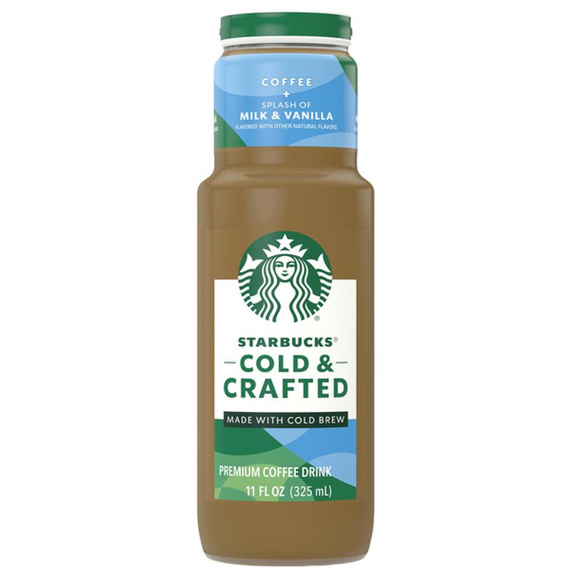 Starbucks Cold Crafted Coffee Splash of Milk and Vanilla Coffee Drink