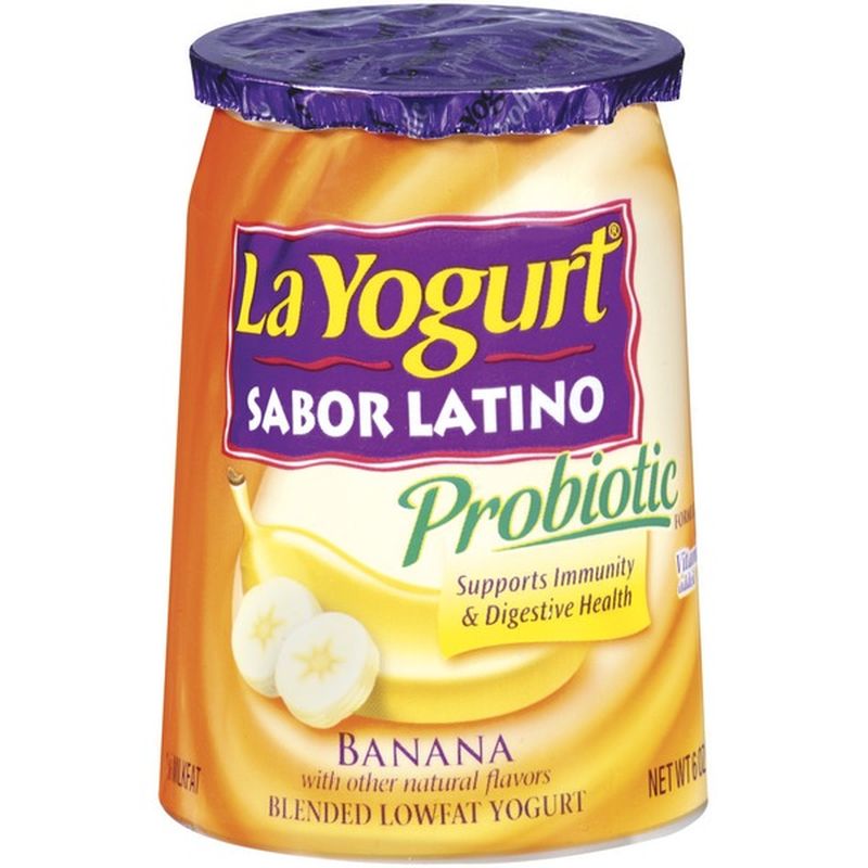 La Yogurt Probiotic Banana Blended Lowfat Yogurt Sabor Latino (6 oz