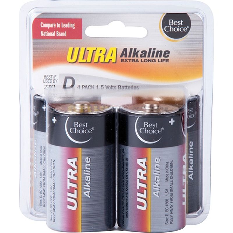 Best Choice Alkaline D Battery (4 ct) Instacart