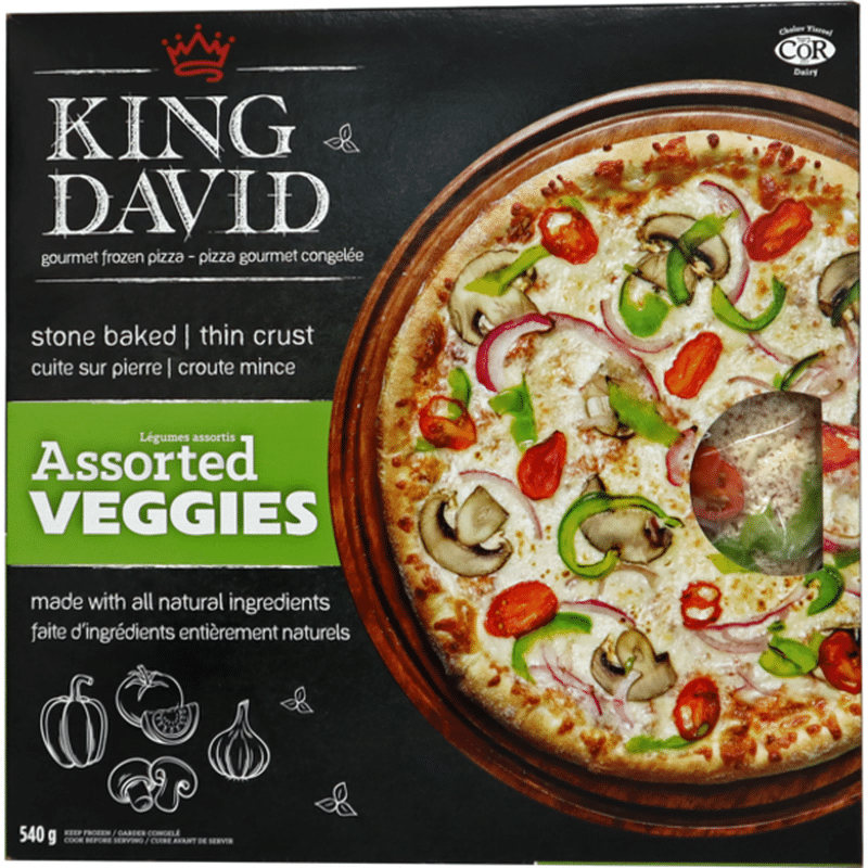 King David Gourmet Assorted Thin Crust Vegetable Pizza