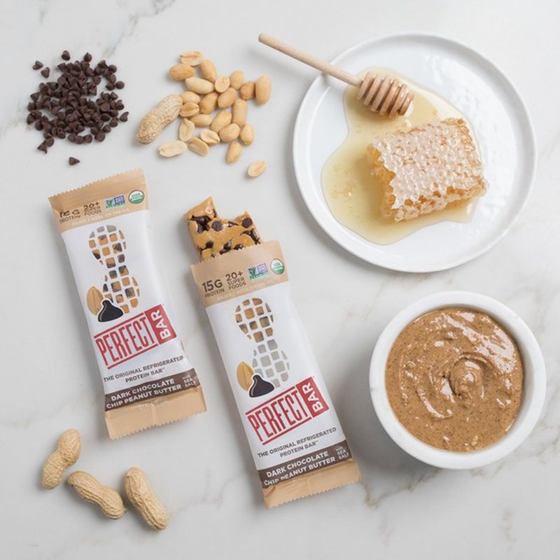perfect bar dark chocolate chip peanut butter protein bar