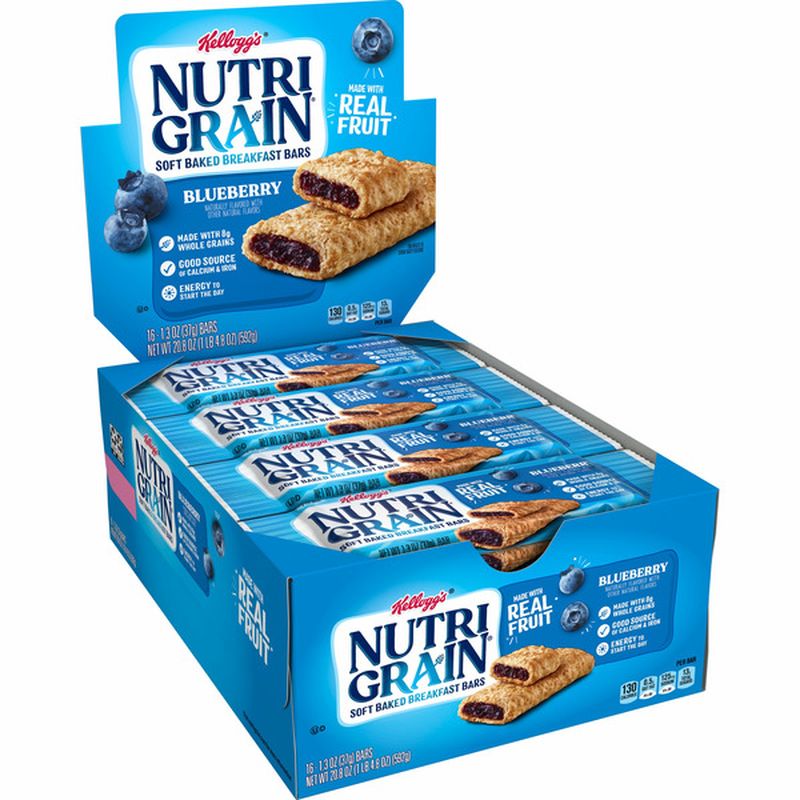 Kellogg's NutriGrain Soft Baked Breakfast Bars, Made with Real Fruit