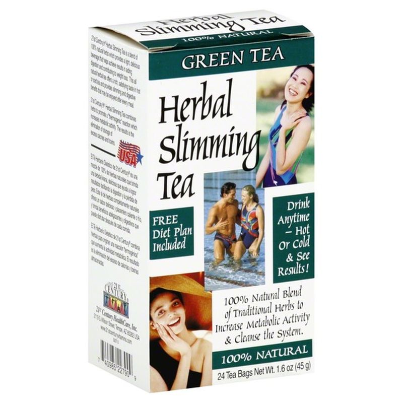 21st Century Foods Herbal Slimming Tea, Caffeine Free, Green Tea (24 ct ...