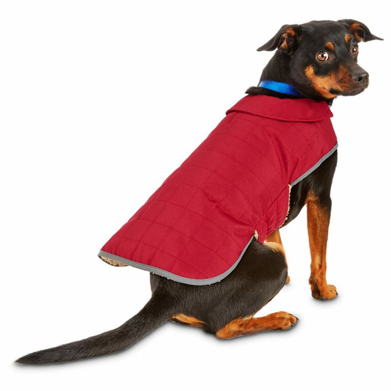 Good2 Go Red Equestrian Quilted Dog Coat, Large/X-Large
