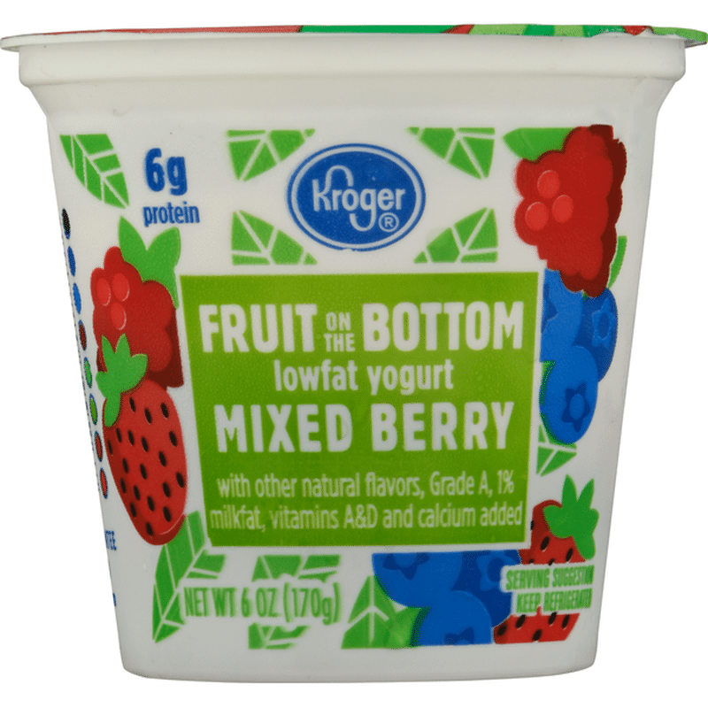 Kroger Yogurt, Lowfat, Mixed Berry (6 oz) Instacart