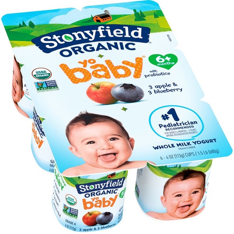 Stonyfield® Organic YoBaby Apple/Blueberry Whole Milk Yogurt with