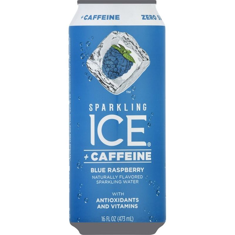 Sparkling ICE Blue Raspberry Plus Caffeine Sparkling Water (16 oz ...