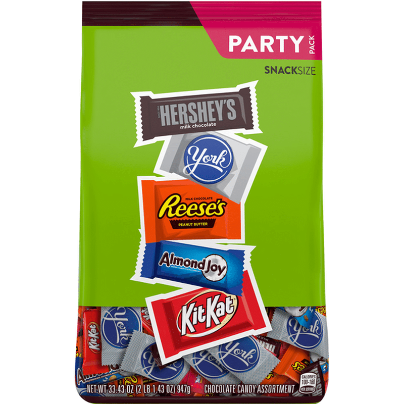 Hershey Chocolate Candy, Assortment, Snack Size, Party Pack (33.43 oz