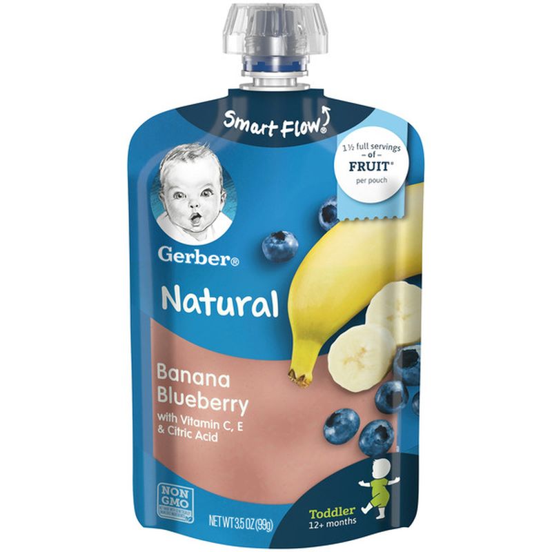 Gerber Natural for Toddler Banana Blueberry Baby Food (3.5 oz) Delivery ...