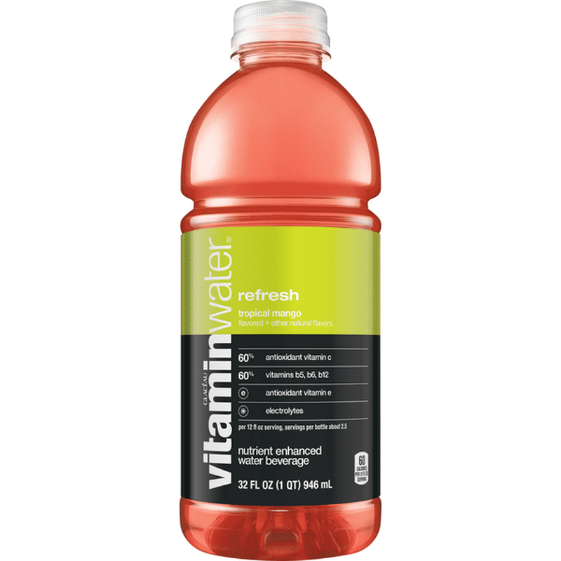 vitaminwater Refresh Electrolyte Enhanced Water W/ Vitamins, Tropical ...