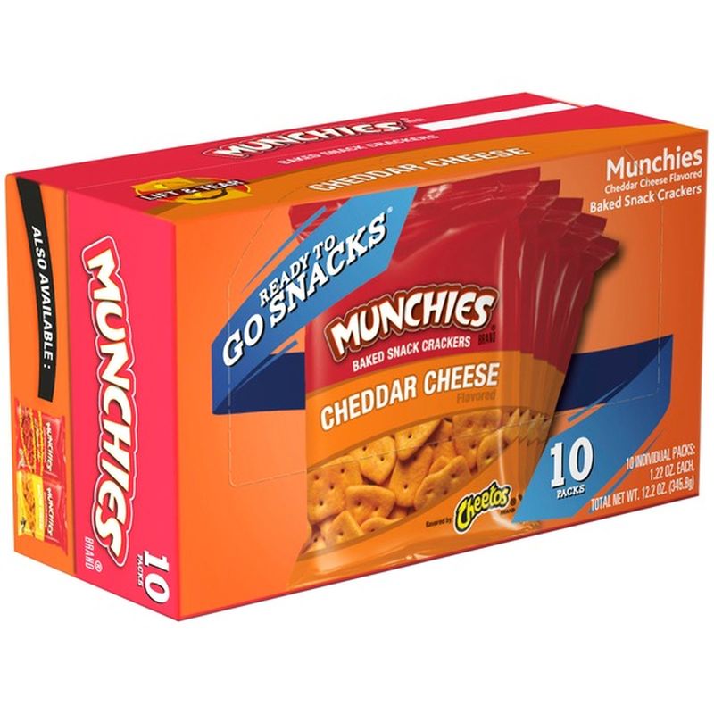 MUNCHIES Brand Cheddar Cheese Flavored Baked Snack Crackers (1.22 oz