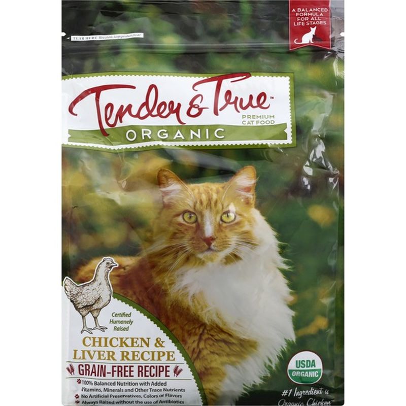 Tender & True Cat Food, Premium, Organic, Chicken & Liver Recipe (3 lb