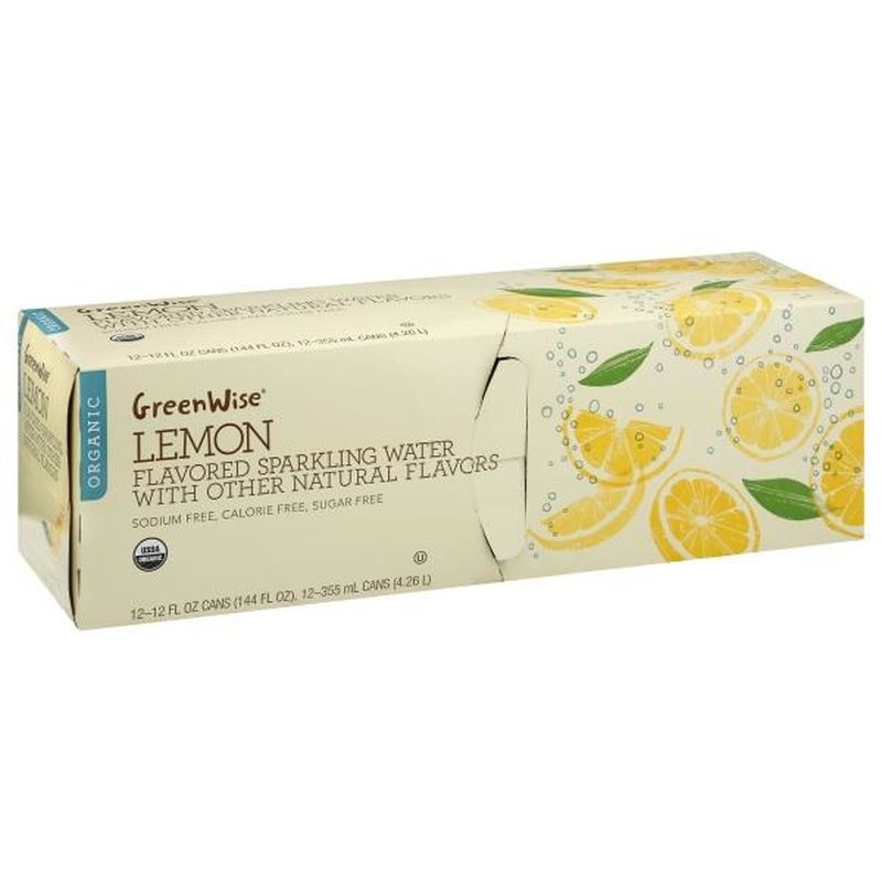 GreenWise Organic Lemon Flavored Sparkling Water 12.0 ea BOX (12 fl oz