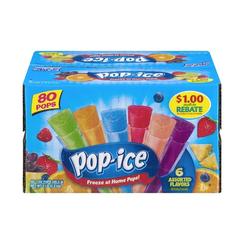 Pop Ice Freeze Pops Assorted Flavors 80 Ct 1 Oz Instacart