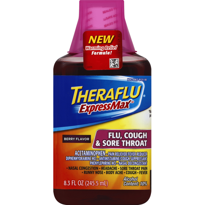 Theraflu Flu, Cough & Sore Throat, Berry Flavor (8.3 Oz) - Instacart