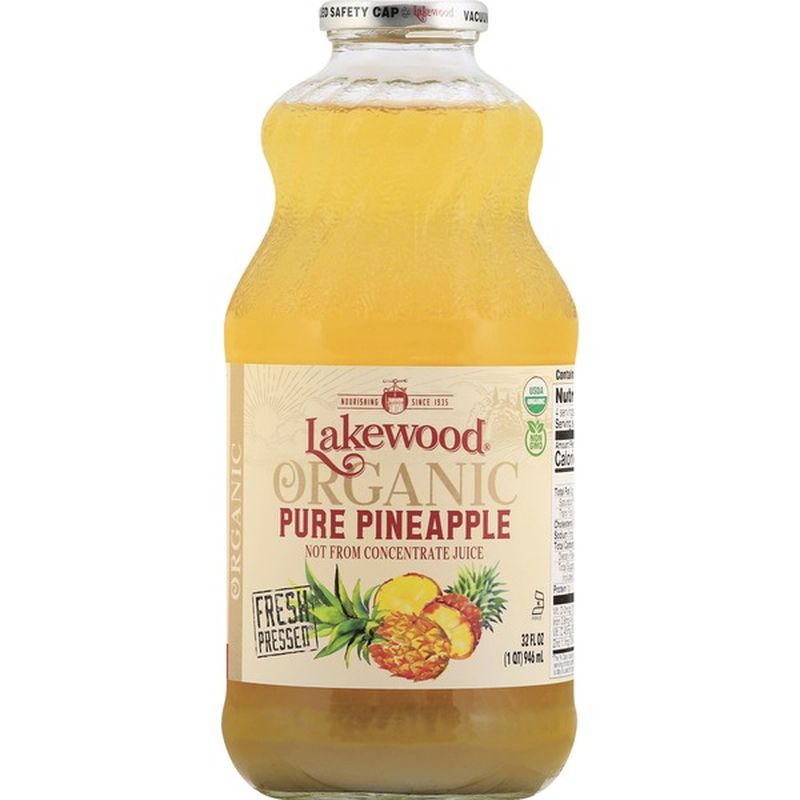 Lakewood Juice, Organic, Pure Pineapple (32 fl oz) Instacart