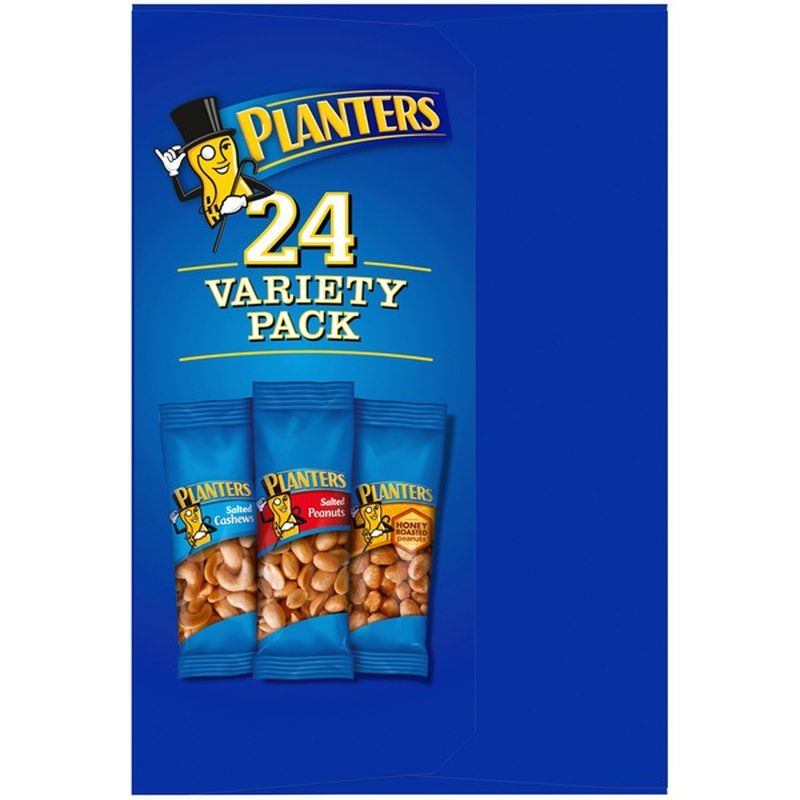 Planters Variety Pack Salted Cashews, Salted Peanuts, Honey Roasted