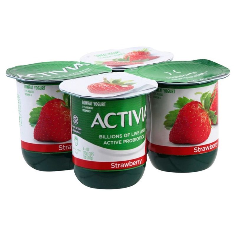 Activia Lowfat Probiotic Strawberry Yogurt 4 Oz From H E B Instacart 0485