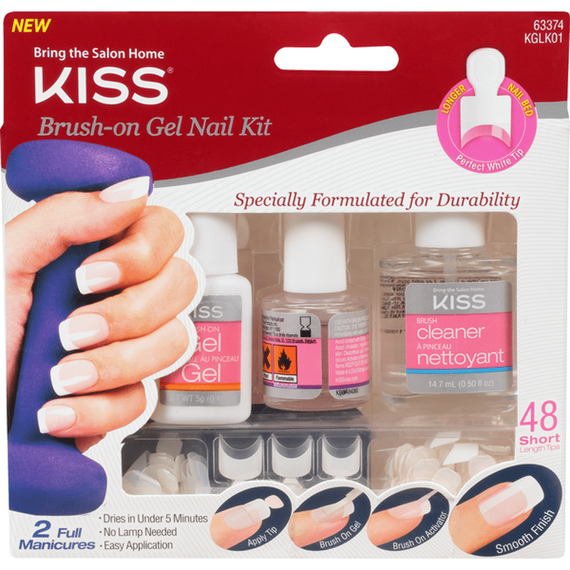 Kiss Nail Kit, Brush-on-Gel, Short Length (1 each) - Instacart