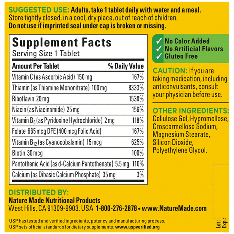 Nature Made Super B Complex Tablets 460 Ct Instacart
