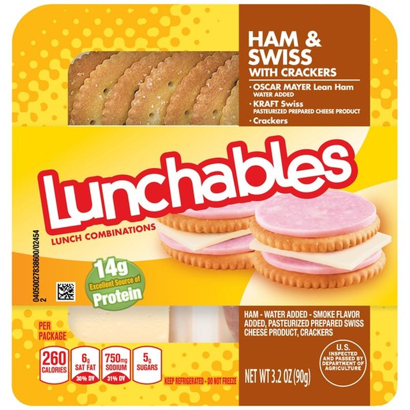 Lunchables Ham & Swiss with Crackers Convenience Meal (3.2 oz) - Instacart