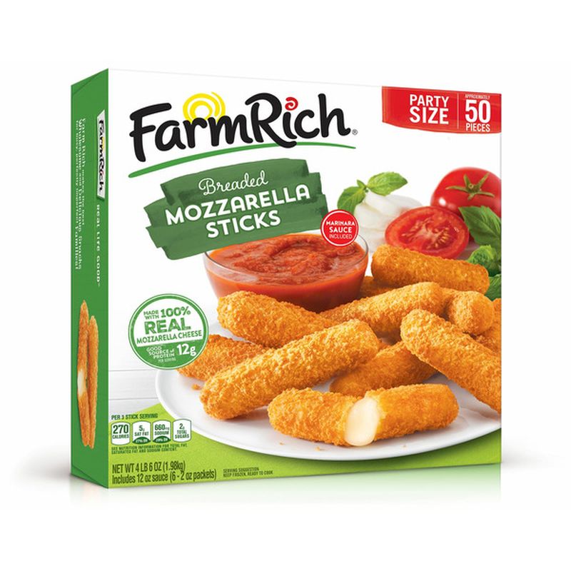 Farm Rich Breaded Mozzarella Cheese Sticks (70 oz) - Instacart