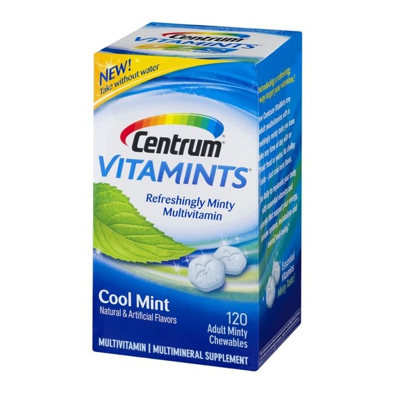 Centrum VitaMints Cool Mint Adult Minty Chewables Multivitamin ...