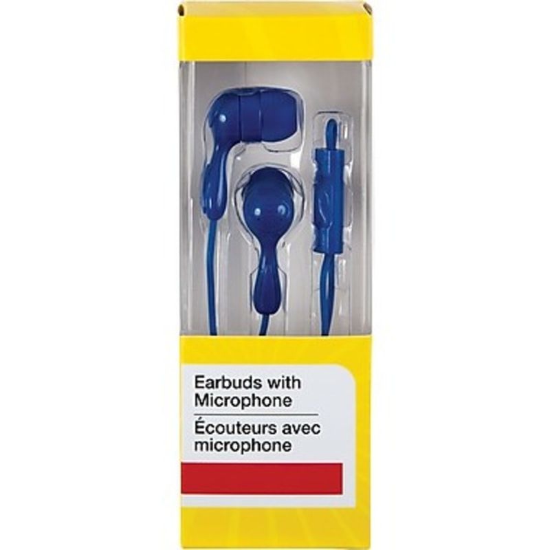 Blue In-Ear Headphones With Microphone