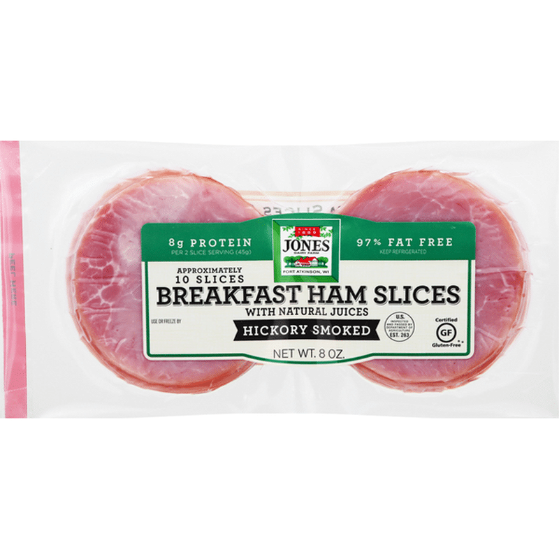 Jones Dairy Farm Ham Slices, Breakfast, Hickory Smoked (8 oz) from ...