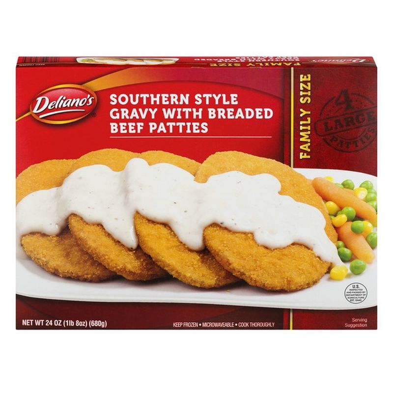 Deliano's Southern Style Gravy With Breaded Beef Patties 4 CT (24 oz