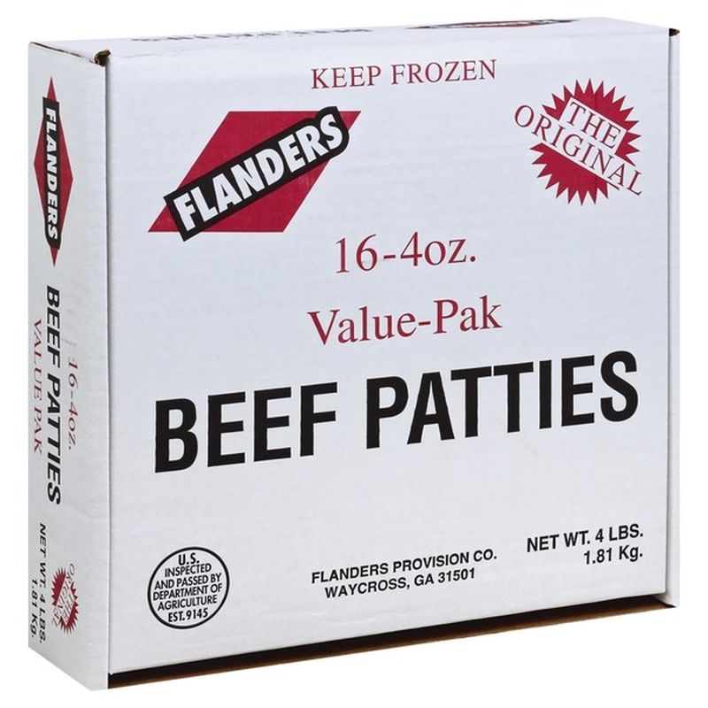 Flanders Beef Patties, Value-Pak (16 each) - Instacart