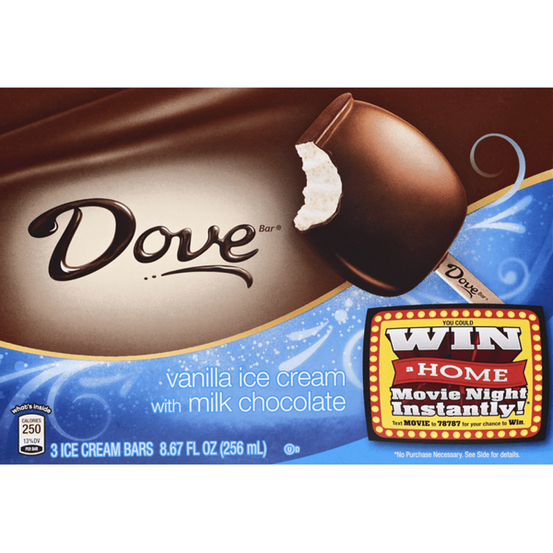 Dove Vanilla with Milk Chocolate Ice Cream Bars (3 ct) Instacart