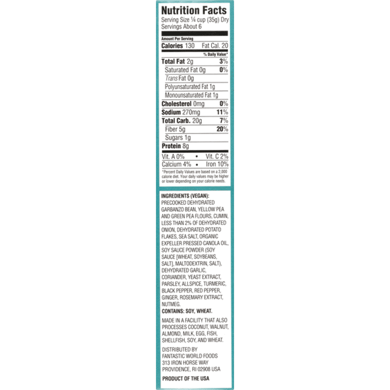 Fantastic World Foods Vegetarian Entree Falafel Mix