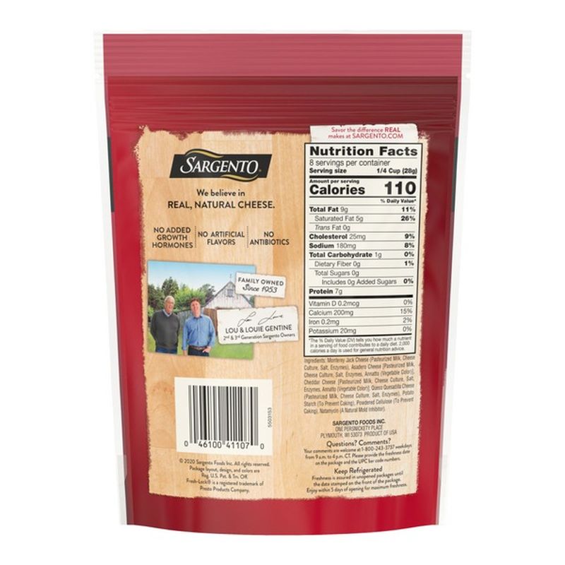 Sargento® Shredded Four Cheese Mexican Natural Cheese, Traditional Cut