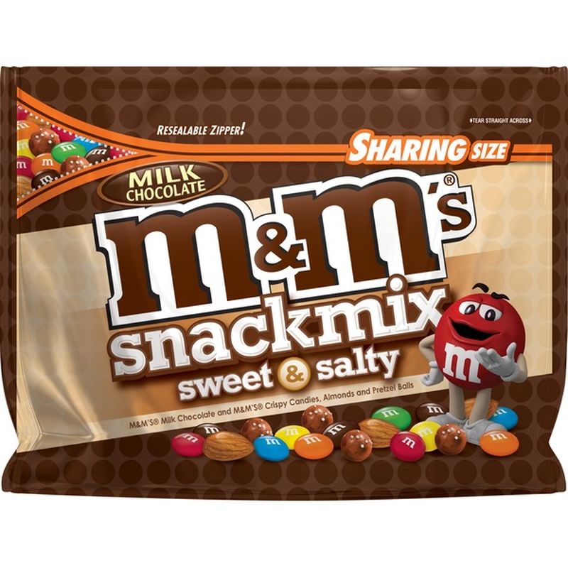 M M S Milk Chocolate Snack Mix Sweet Salty Sharing Size Pouch 7
