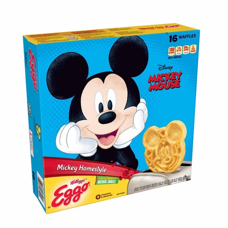 Eggo Disney Mickey Mouse Frozen Waffles, Homestyle, Easy Breakfast (19.
