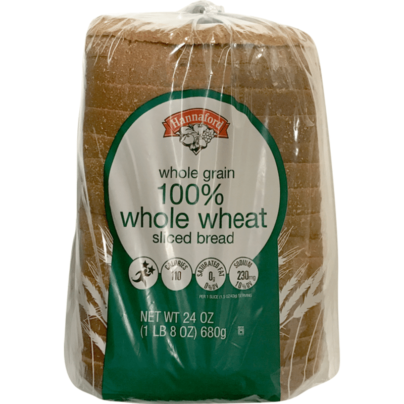 Hannaford Whole Grain 100 Whole Wheat Bread (24 oz) Instacart
