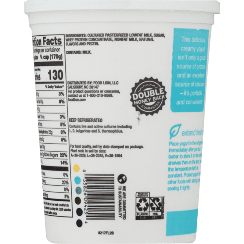 Food Lion Yogurt, Lowfat, Vanilla, Cup/Tub (32 oz) - Instacart